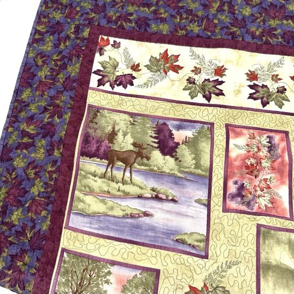 Handmade Lap (Crib) Quilt 51” X 32” Outdoor Themed Farmhouse Cottagecore Cabin - Picture 4 of 11